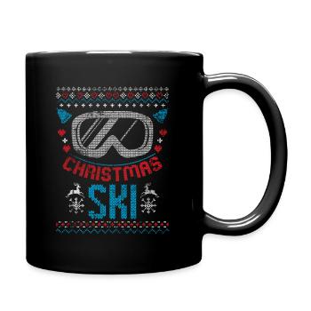 Noël moche ski de Noël - Mug uni - noir - Droite
