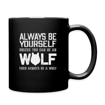 Wolf - Mug uni - noir - Droite