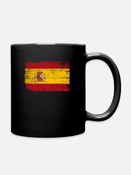 Spain flag - Full Colour Mug - black