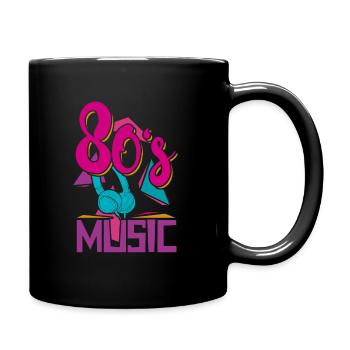 80er Jahre Musik - Tasse einfarbig - Schwarz - Rechts