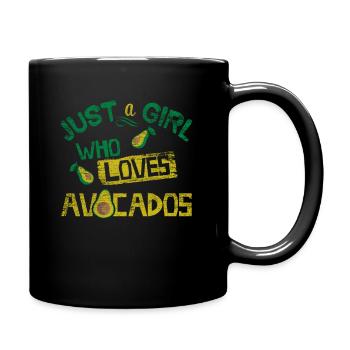 Avocado Mädchen - Tasse einfarbig - Schwarz - Rechts