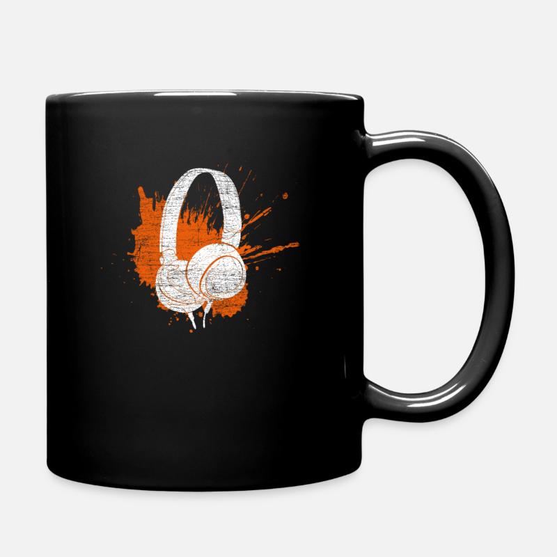 Headphones music - Full Colour Mug - black