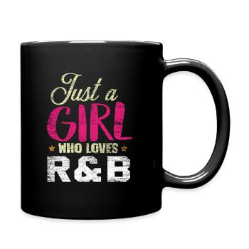 R & B music girl - Full Colour Mug - black - Right