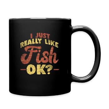 Poissons de pêche - Mug uni - noir - Droite