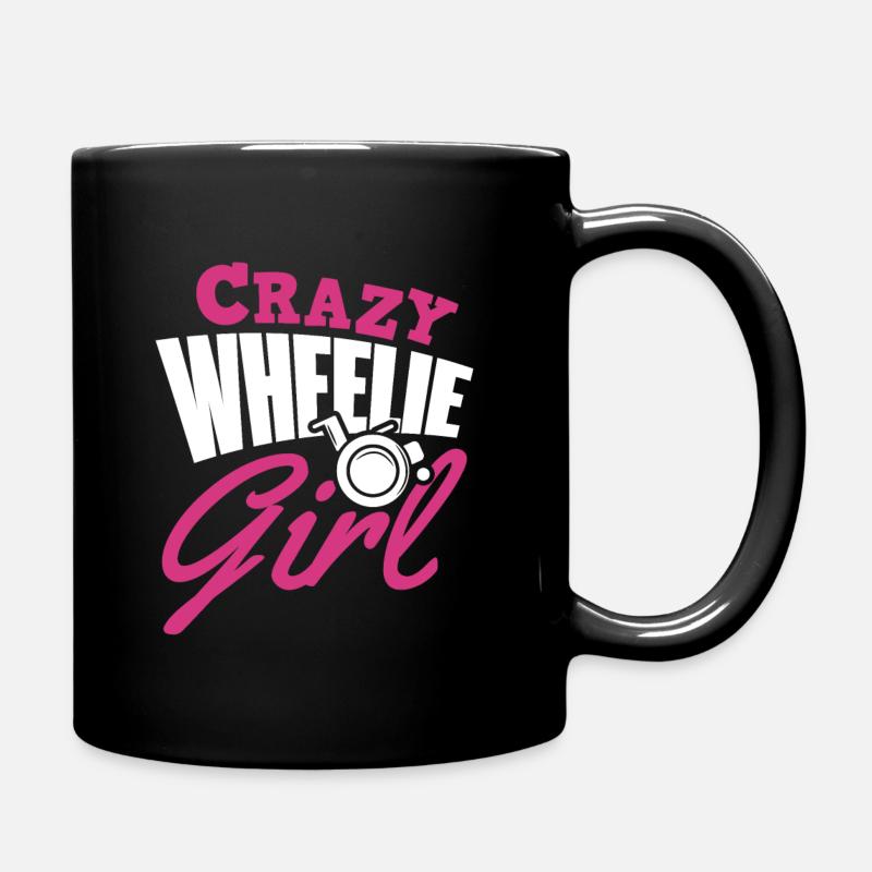 Rollstuhl Mädchen - Tasse einfarbig - Schwarz