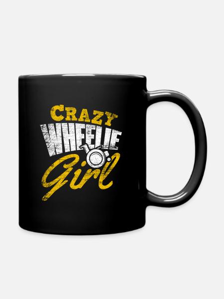 Wheelchair girl - Full Colour Mug - black