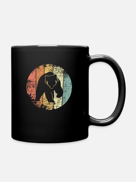 Retro Bär - Tasse einfarbig - Schwarz