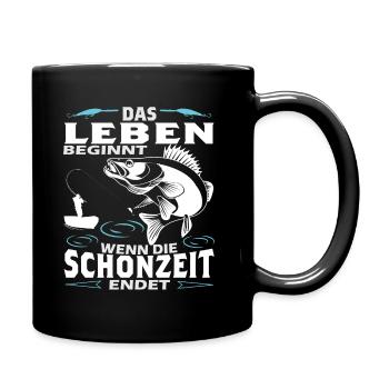 Zander Angler - Tasse einfarbig - Schwarz - Rechts