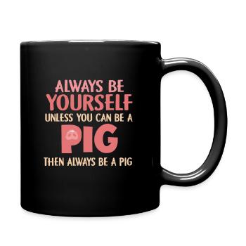 porc - Mug uni - noir - Droite
