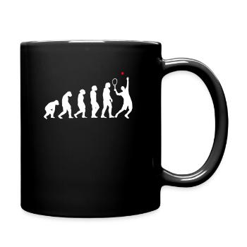 Tennis evolution tennis player tennis racket - Full Colour Mug - black - Right