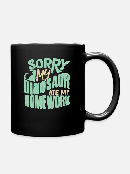 dinosaur - Full Colour Mug - black