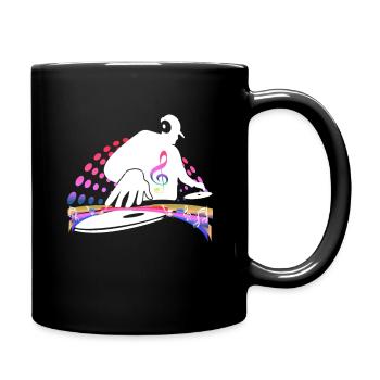 DJ Plattenspieler Musiknoten House Techno DNB - Tasse einfarbig - Schwarz - Rechts