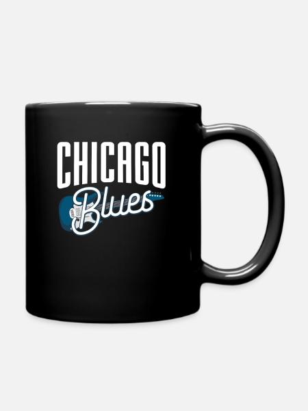 Blues guitar - Full Colour Mug - black