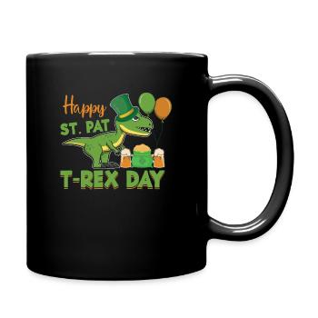 St. Patricks Day T-Rex - Full Colour Mug - black - Right