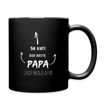 Der beste Papa - Tasse einfarbig - Schwarz - Rechts