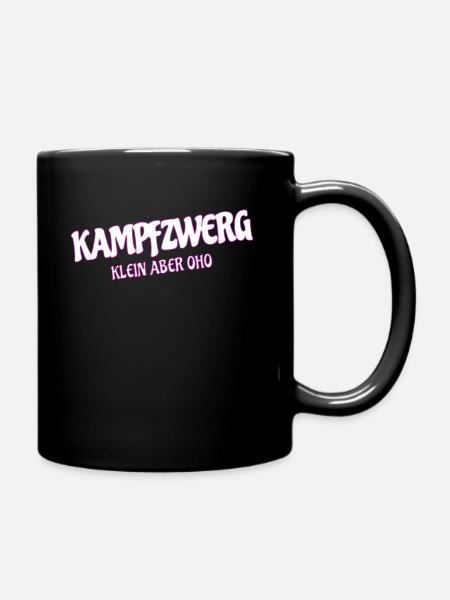 Kampfzwerg, Klein Aber Oho, Sprüche Zwerg - Tasse einfarbig - Schwarz