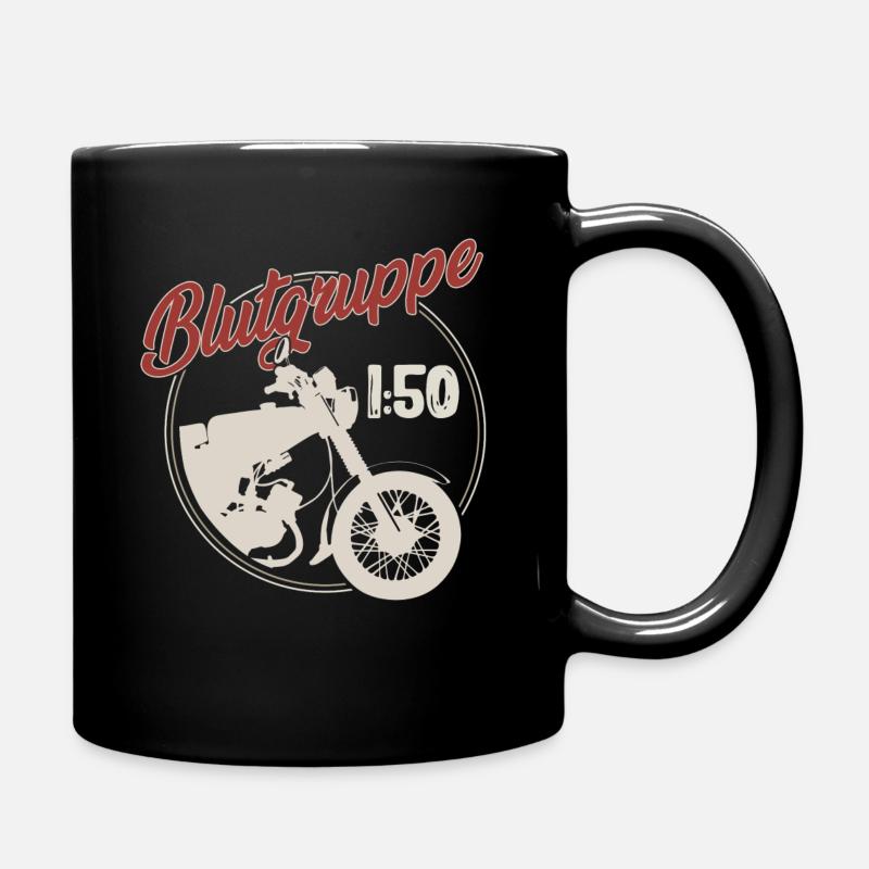 Blutgruppe 1:50 Ostalgie Moped Motorrad DDR Simmi - Tasse einfarbig - Schwarz