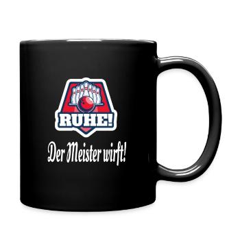 Calm The Master Throws Happens Bowling Bowling - Full Colour Mug - black - Right