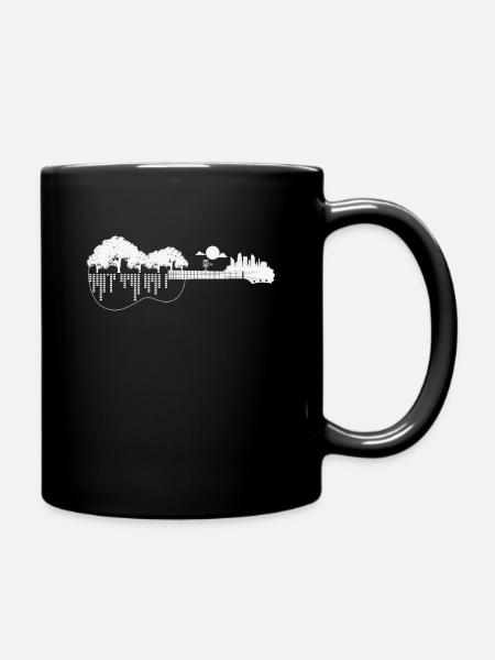 Disc Golf Flying Disc - Disc Golf Sunset Gitarre - Tasse einfarbig - Schwarz