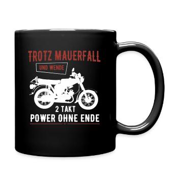 Trotz Mauerfall & Wende 2 Takt Simmi S51 Ostmoped - Tasse einfarbig - Schwarz - Rechts