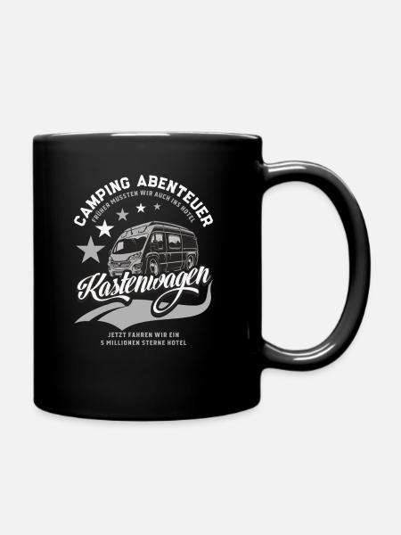 Kastenwagen Abenteuer - Tasse einfarbig - Schwarz