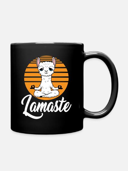 Lamaste Lama Yoga - Mug uni - noir