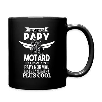Papy motard moto - Mug uni - noir - Droite