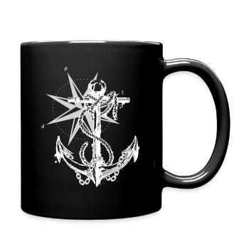 Anker compass design maritime nautical - Full Colour Mug - black - Right