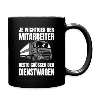 Fernfahrer Berufskraftfahrer LKW Fahrer Trucker - Tasse einfarbig - Schwarz - Rechts