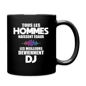 Disc Jockey humour cadeau anniversaire dj - Mug uni - noir - Droite