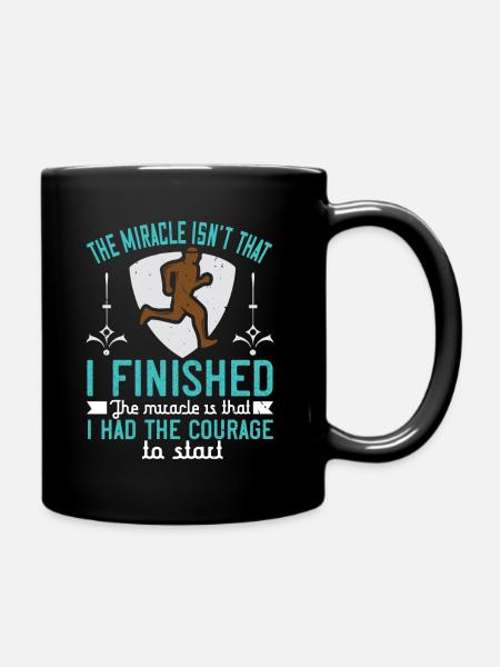 Le miracle ce n'est pas de finir - Humour courir - Mug uni - noir