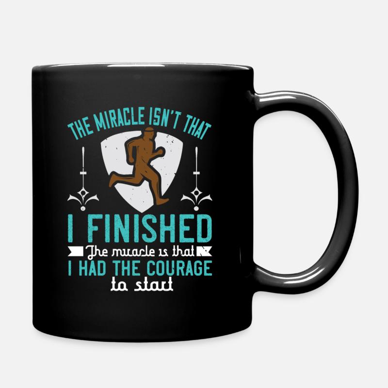 Le miracle ce n'est pas de finir - Humour courir - Mug uni - noir