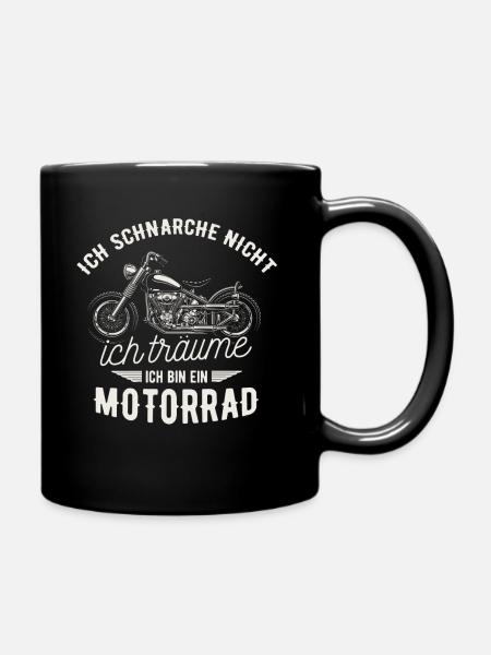 Ich schnarche nicht, ich bin ein Motorrad Biker - Tasse einfarbig - Schwarz
