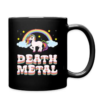 Funny Death Metal Unicorn Rainbow T-Shirt Ge - Full Colour Mug - black - Right