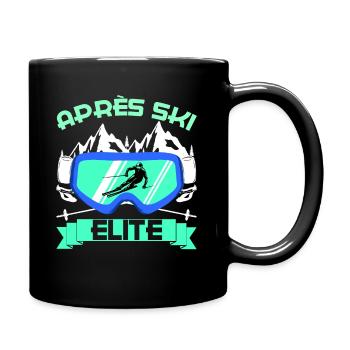 Apres ski elite skiing snowboarding ski bunnies ski - Full Colour Mug - black - Right