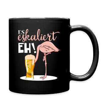 Lustiges es eskaliert eh Flamingo Party Design Par - Tasse einfarbig - Schwarz - Rechts