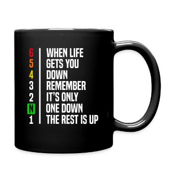 Motorcyclist Gift Gear Shift Motivation - Full Colour Mug - black - Right