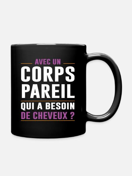 Chauve Sportif Corps Humour - Mug uni - noir