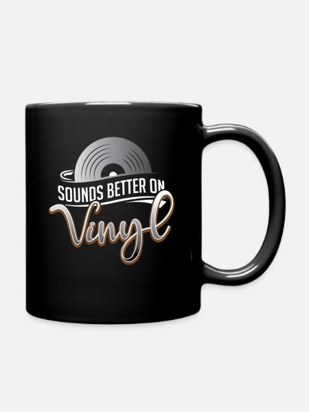 Sounds Better On Vinyl DJ Music Turntable - Full Colour Mug - black