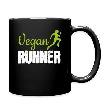 Vegan Runner Running Jogging Vegan Nutrition and - Full Colour Mug - black - Right