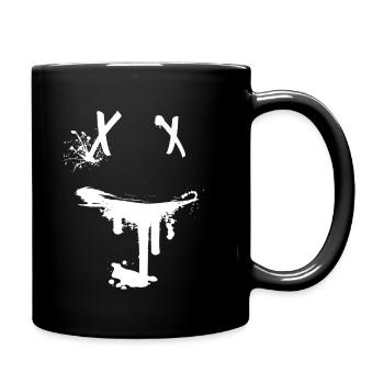Böses lachendes Gesicht Geschenkidee - Tasse einfarbig - Schwarz - Rechts