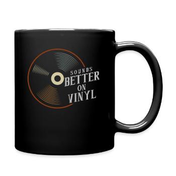Sounds Better On Vinyl DJ Audiophile Geschenk - Tasse einfarbig - Schwarz - Rechts