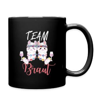 Damen Team Braut Lama Bachelorette-Party Geschenk - Tasse einfarbig - Schwarz - Rechts