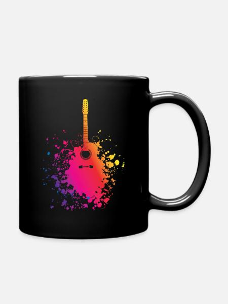 Guitar Splash Guitar Player Gift Electric Guitar - Full Colour Mug - black