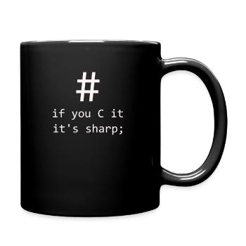 C # - If you C it its sharp - Full Colour Mug - black - Right