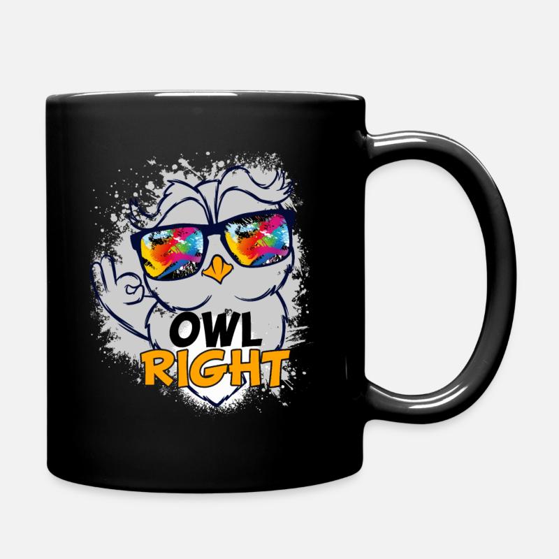 Eulen Uhu Owl Cartoon Right Cooler Uhu Style - Tasse einfarbig - Schwarz