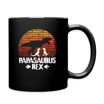 Dino Rex Sweet Dinosaur Father's Day Papasaurus - Full Colour Mug - black - Right