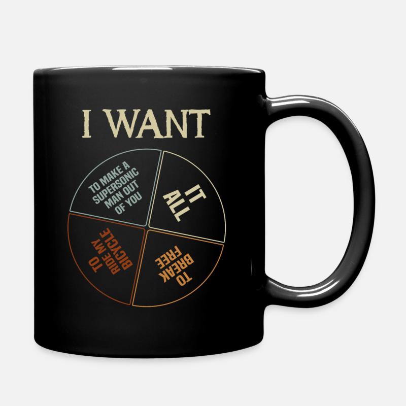 80ger Jahre Musik Retro Lyrik - I Want It All - Tasse einfarbig - Schwarz