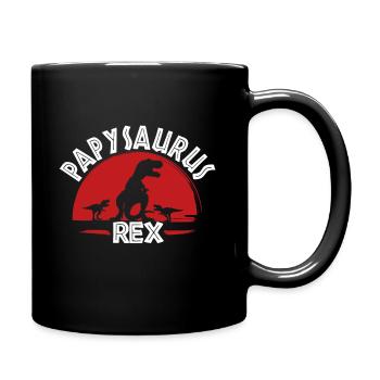 Papysaurus Grandpa T-rex Dinosaur Grandpa - Full Colour Mug - black - Right