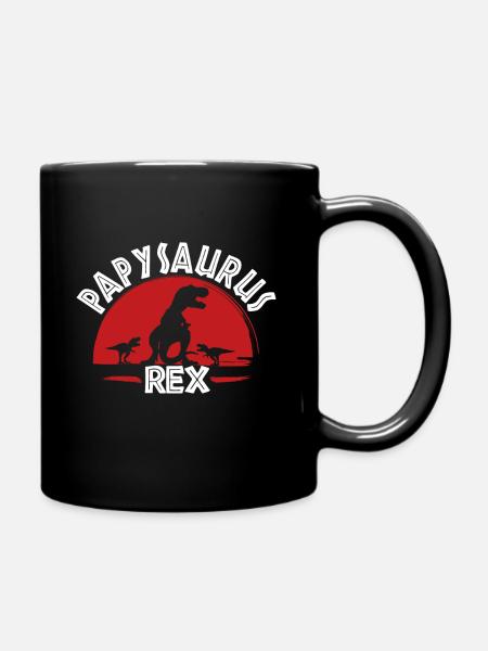 Papysaurus Papy T-rex Dinosaure Grand père - Mug uni - noir